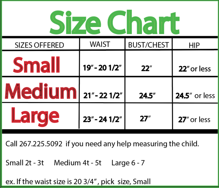 Size Chart – DOLLS & MORE